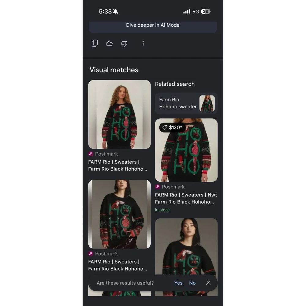 Farm Rio Hohoho Black Knit Sweater Tropical Toucan Christmas Womens M NEW Boho - Picture 6 of 6